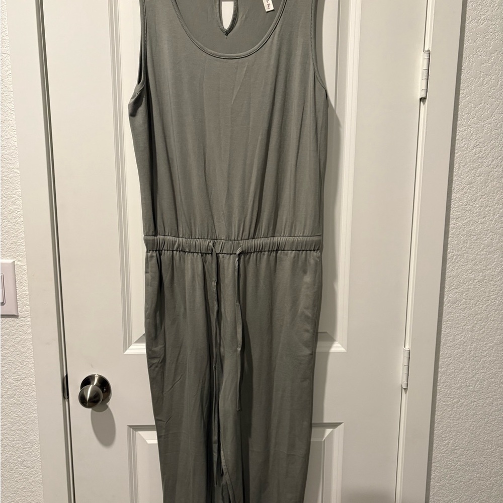 Vanilla Bay Sage Green Sleeveless Jumpsuit